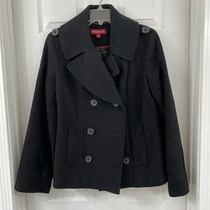 Merona medium black short pea coat with pockets
